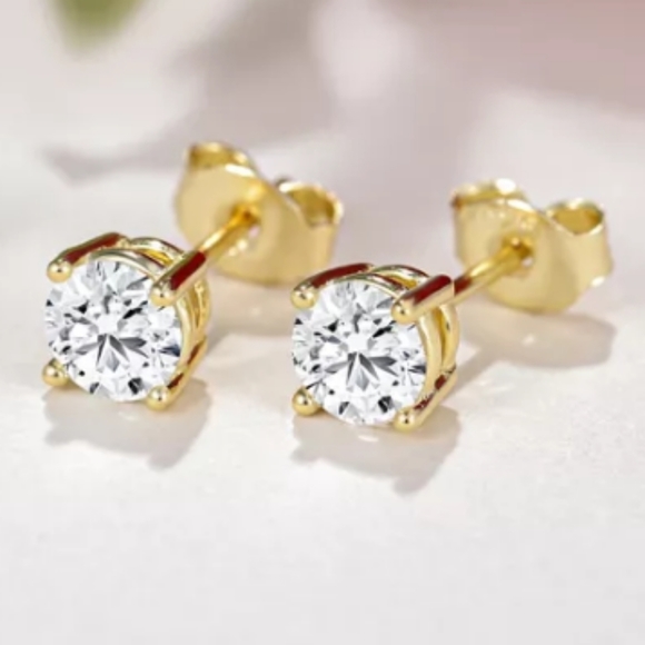 1ct. t.w. Certified 14kt Moissanite Round GP Stud Earrings NEW - Picture 4 of 10